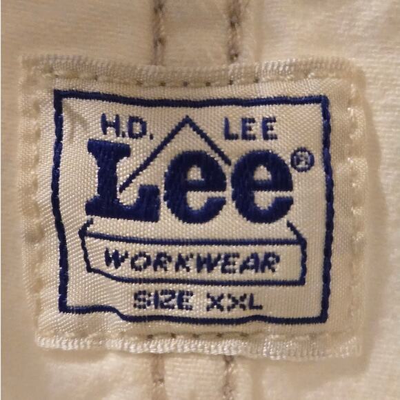 Lee Workwear Bib Overall Coverall Denim Dress Pockets White Womens 2XL - Picture 5 of 10